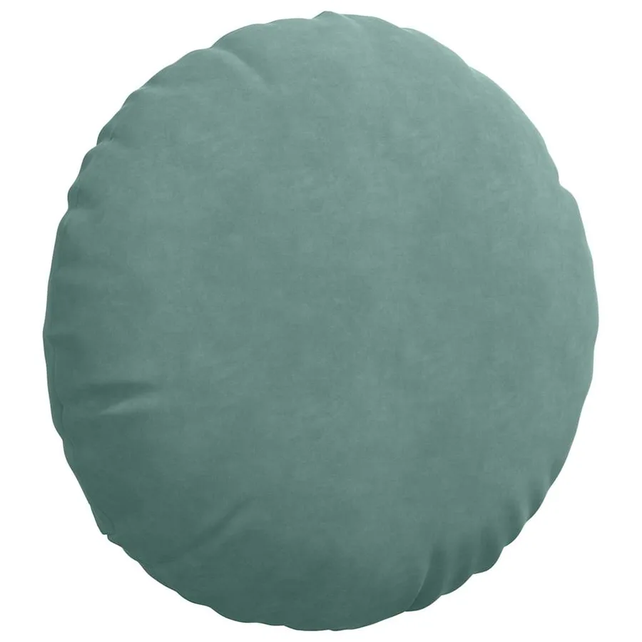 Coussins de siège 2 pcs Vert Mer Ø50 x 19 cm Velours - 5