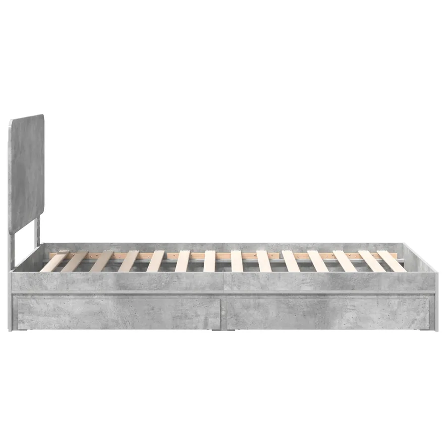 Lit de Rangement Gris béton 75 x 190 cm Bois d'ingénierie - 9