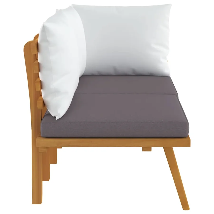 Salon de jardin 2 pcs avec coussins Bois d'acacia solide - 5