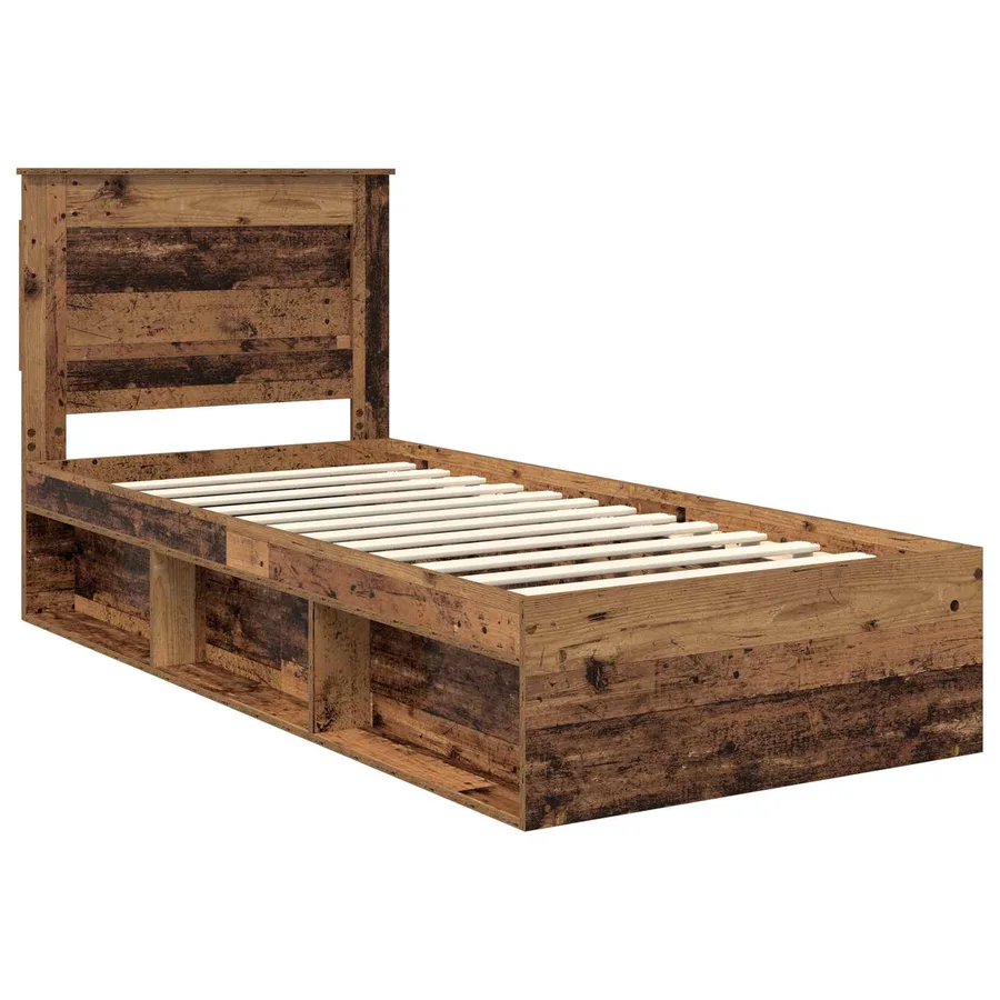 Cadre de lit Bois ancien 90 x 200 cm Pin massif - 4