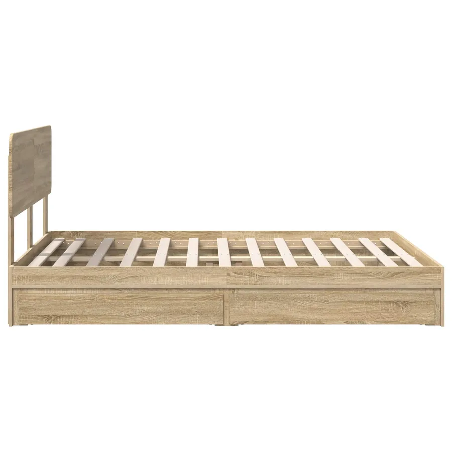 Lit de Rangement Chêne Sonoma 160 x 200 cm Bois d'ingénierie - 9