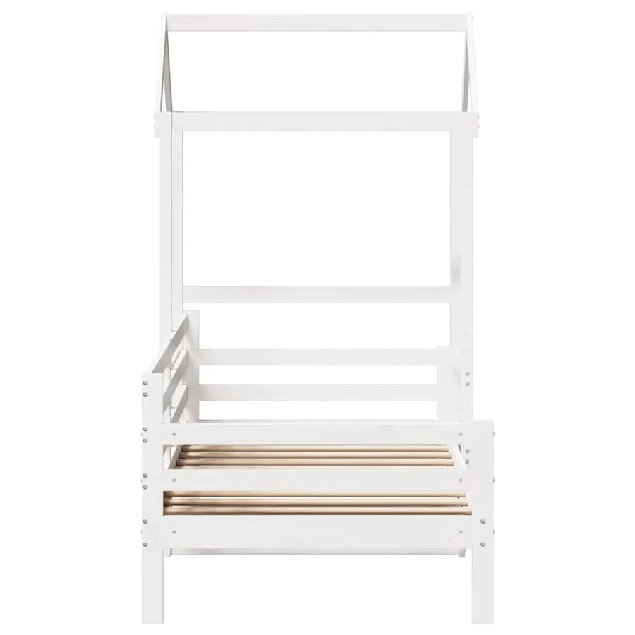 Lit de jour avec toit sans matelas blanc 80x200 cm bois massif - 7