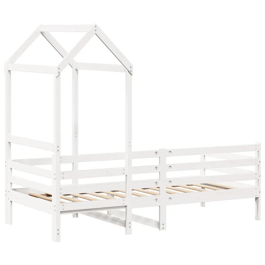 Lit de jour avec toit sans matelas blanc 80x200 cm bois massif - 8