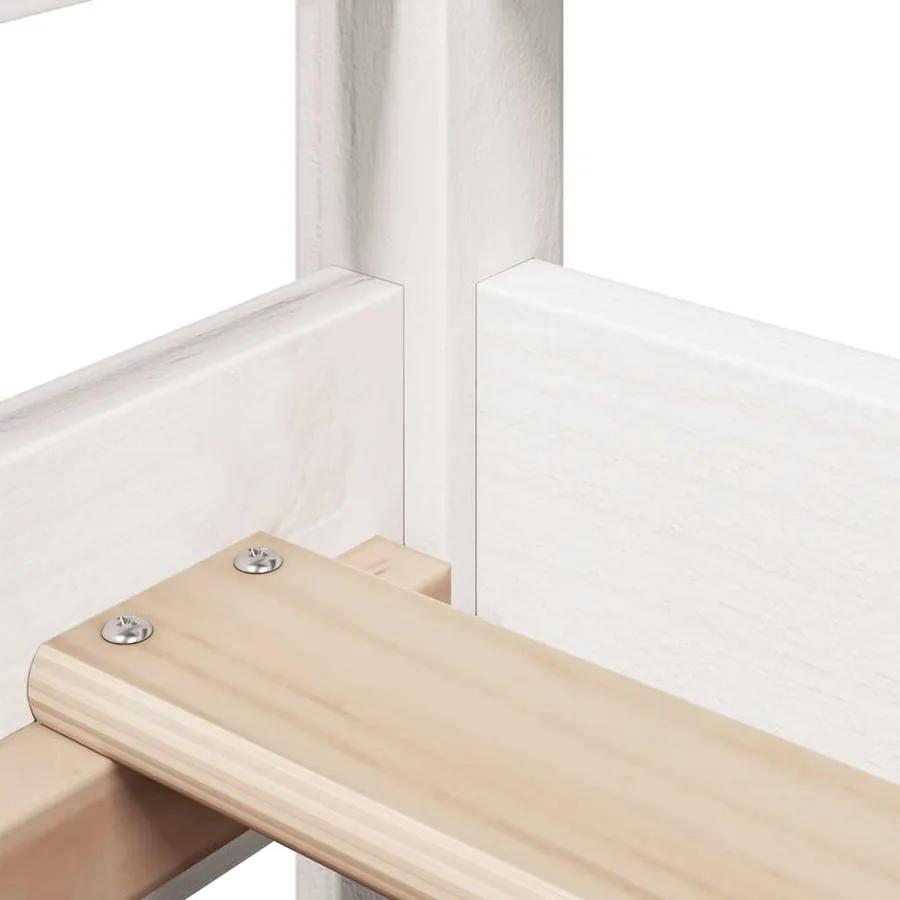 Lit de jour avec toit sans matelas blanc 80x200 cm bois massif - 9
