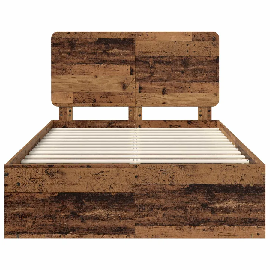 Cadre de lit Bois ancien 120 x 200 cm Bois de pin massif - 7