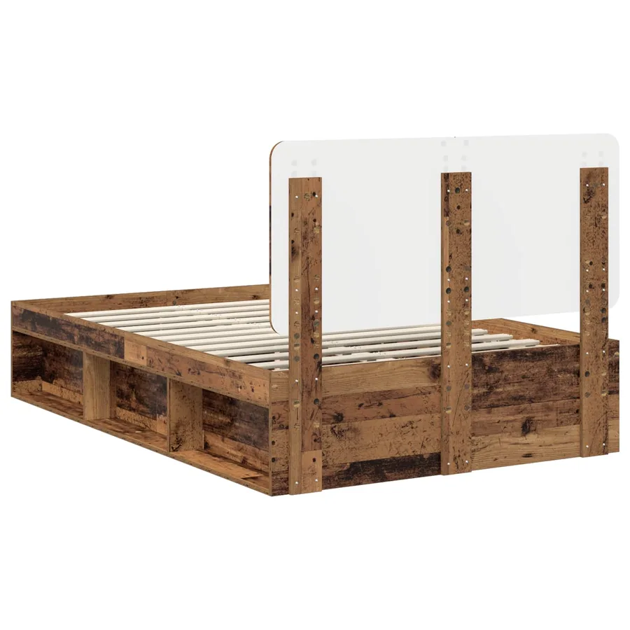 Cadre de lit Bois ancien 120 x 200 cm Bois de pin massif - 9
