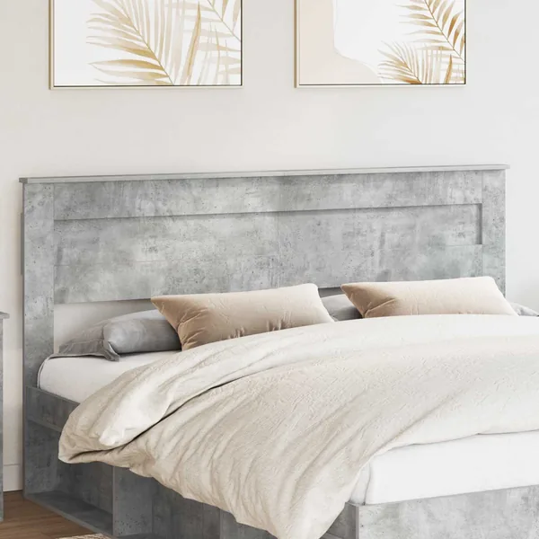 Tête de lit Gris béton Bois d'ingénierie