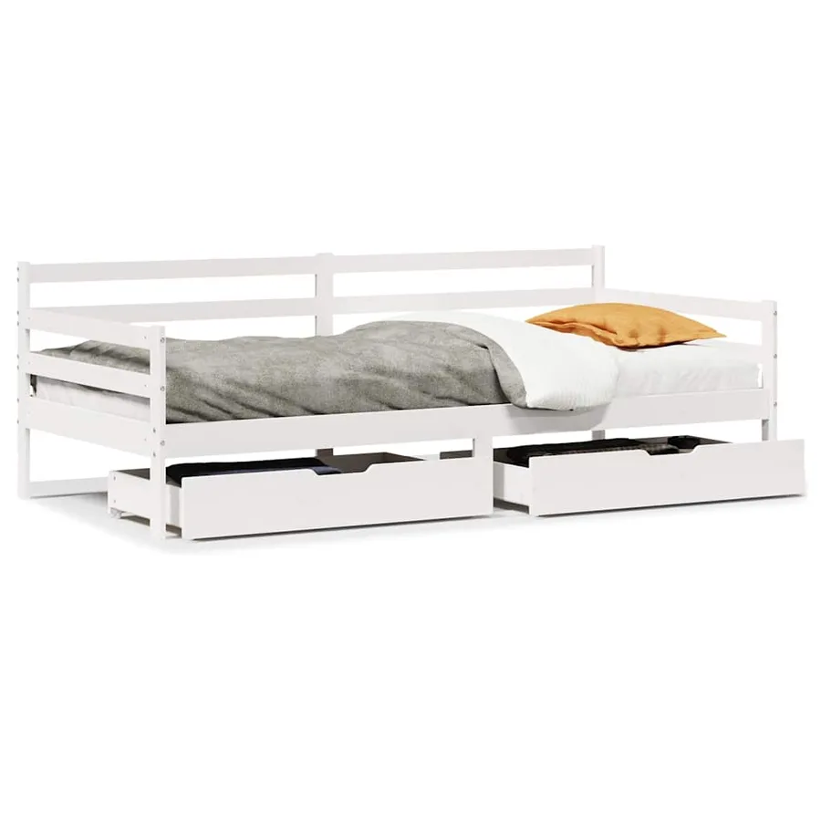Lit de jour avec tiroirs sans matelas 80x200 cm bois massif - 2