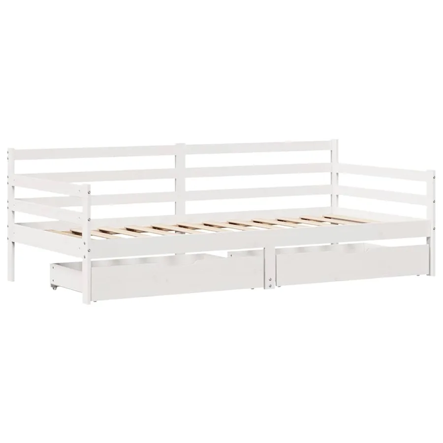 Lit de jour avec tiroirs sans matelas 80x200 cm bois massif - 3
