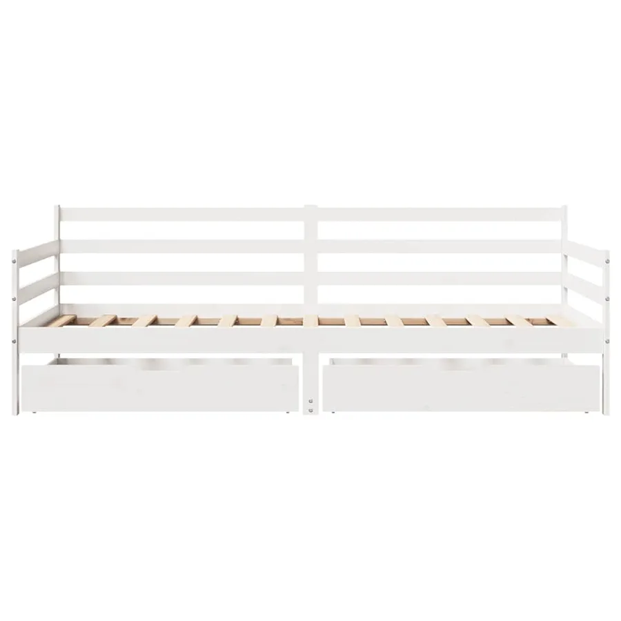 Lit de jour avec tiroirs sans matelas 80x200 cm bois massif - 4
