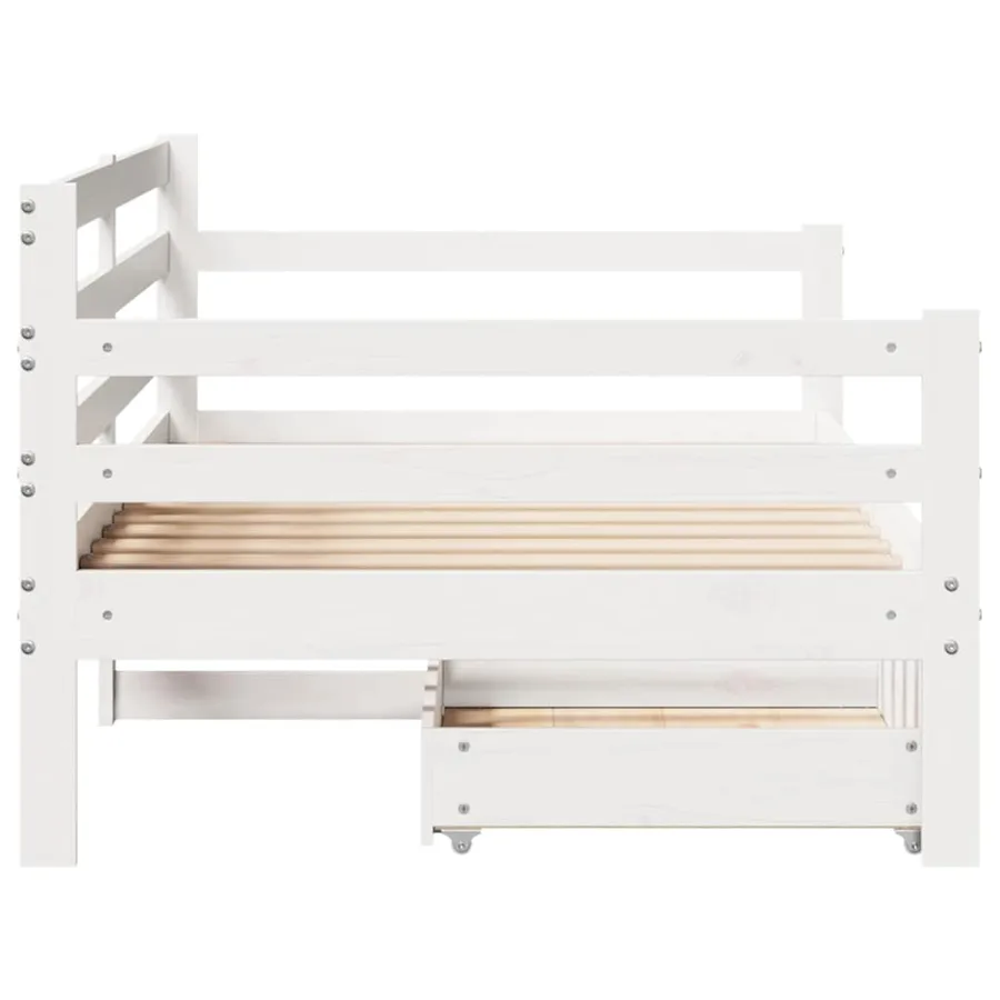 Lit de jour avec tiroirs sans matelas 80x200 cm bois massif - 7