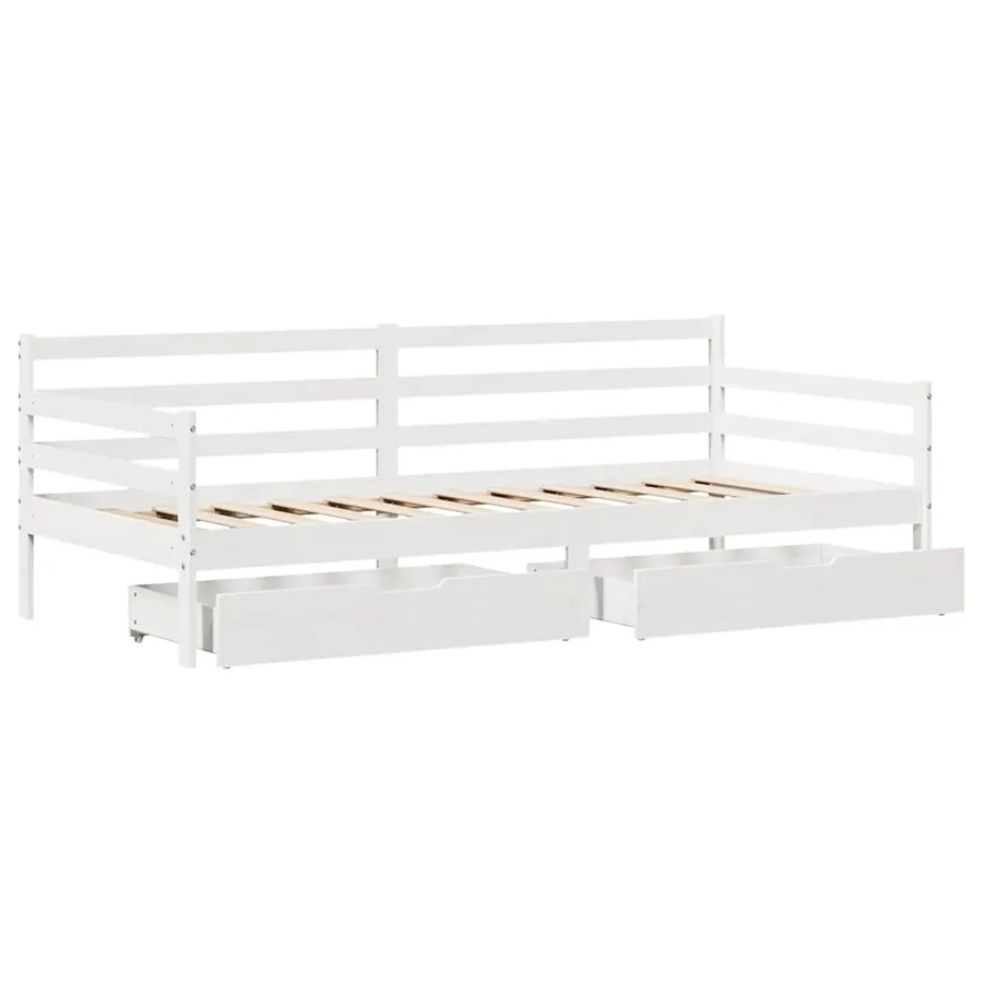 Lit de jour avec tiroirs sans matelas 80x200 cm bois massif - 9