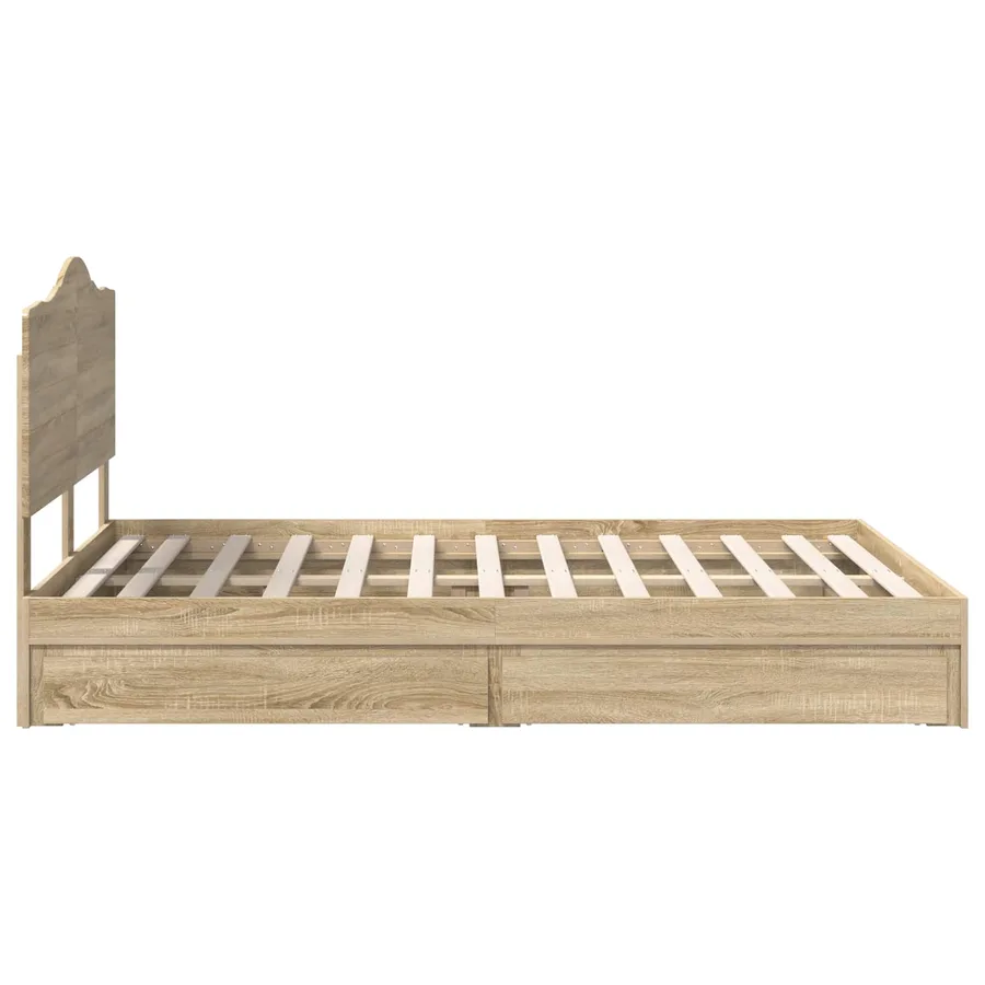 Lit de Rangement Chêne Sonoma 140 x 190 cm Bois d'ingénierie - 9