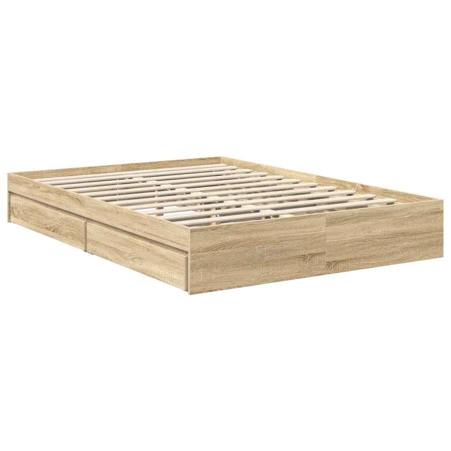 Lit de Rangement Chêne Sonoma 140 x 200 cm Bois d'ingénierie - 6