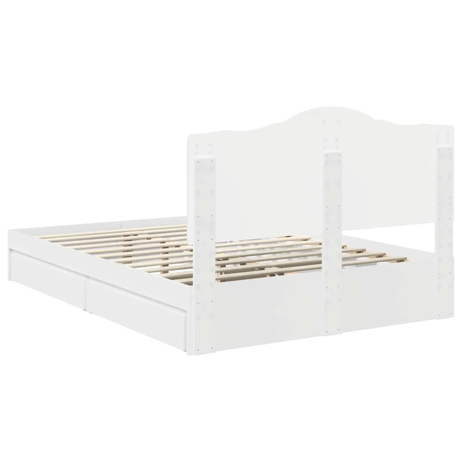 Lit de Rangement Blanc 140 x 200 cm Bois d'ingénierie - 10