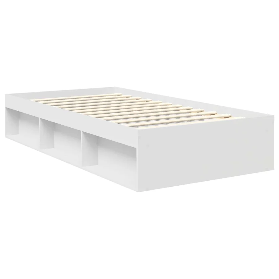 Cadre de lit Blanc 100 x 200 cm Bois de pin massif - 5