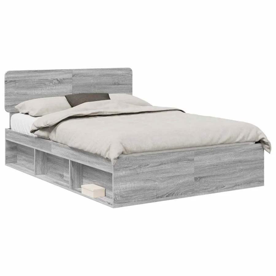 Cadre de lit Gris Sonoma 160 x 200 cm Pin massif - 2