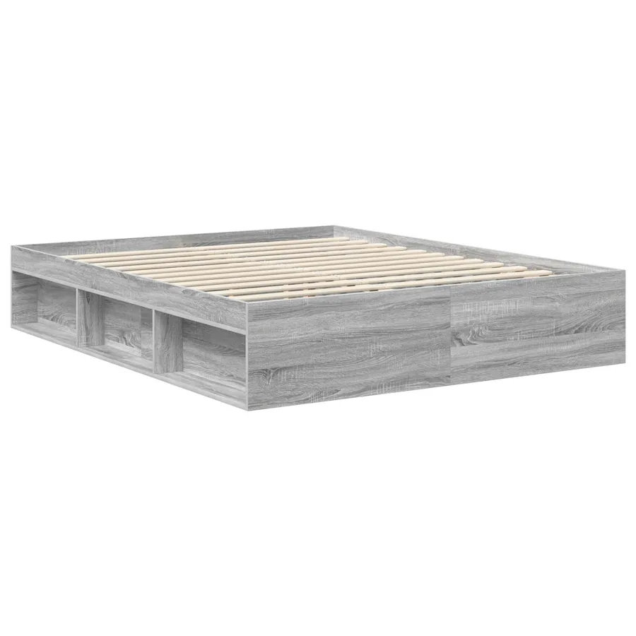 Cadre de lit Gris Sonoma 160 x 200 cm Pin massif - 5