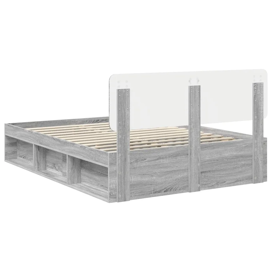Cadre de lit Gris Sonoma 160 x 200 cm Pin massif - 9