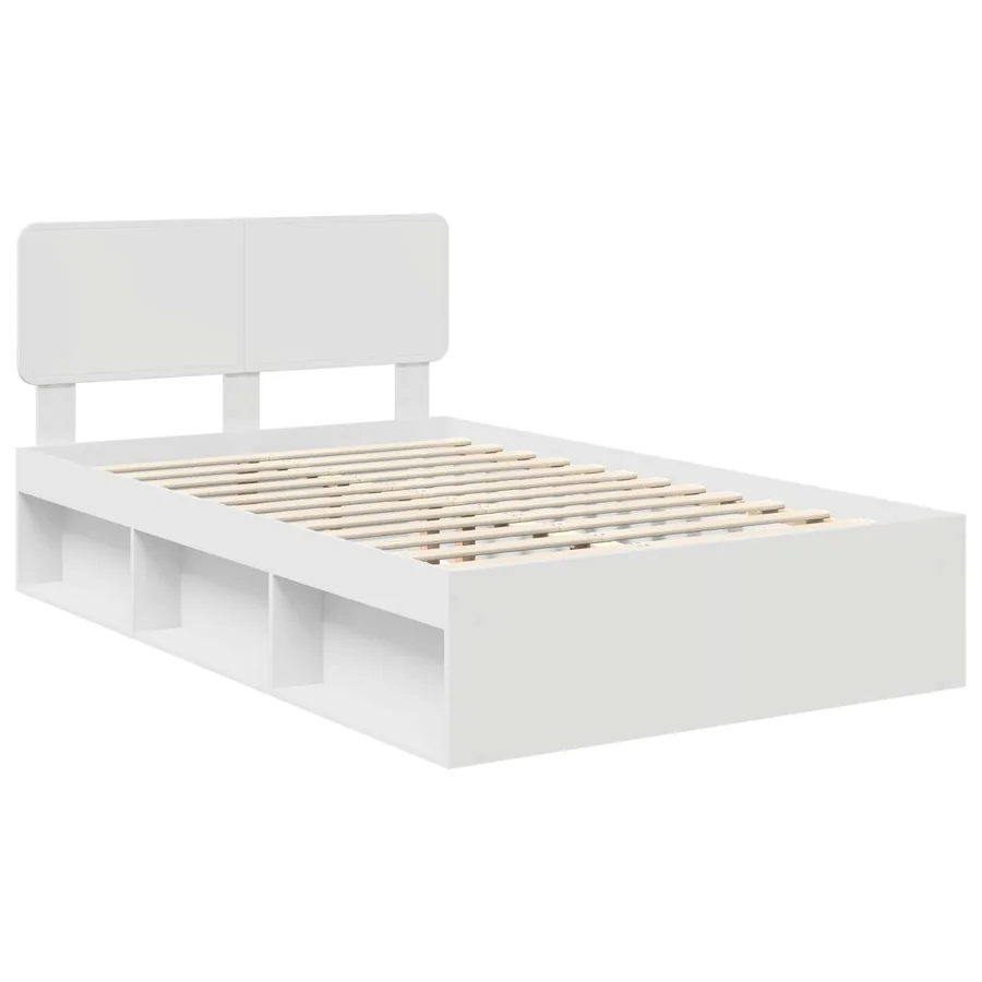 Cadre de lit avec tête de lit Blanc 120 x 190 cm Pin massif - 4