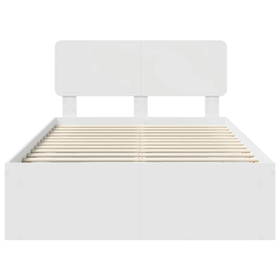 Cadre de lit avec tête de lit Blanc 120 x 190 cm Pin massif - 7