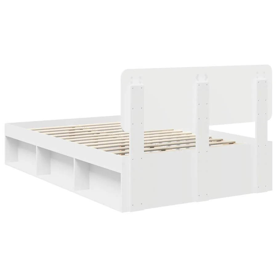 Cadre de lit avec tête de lit Blanc 120 x 190 cm Pin massif - 9
