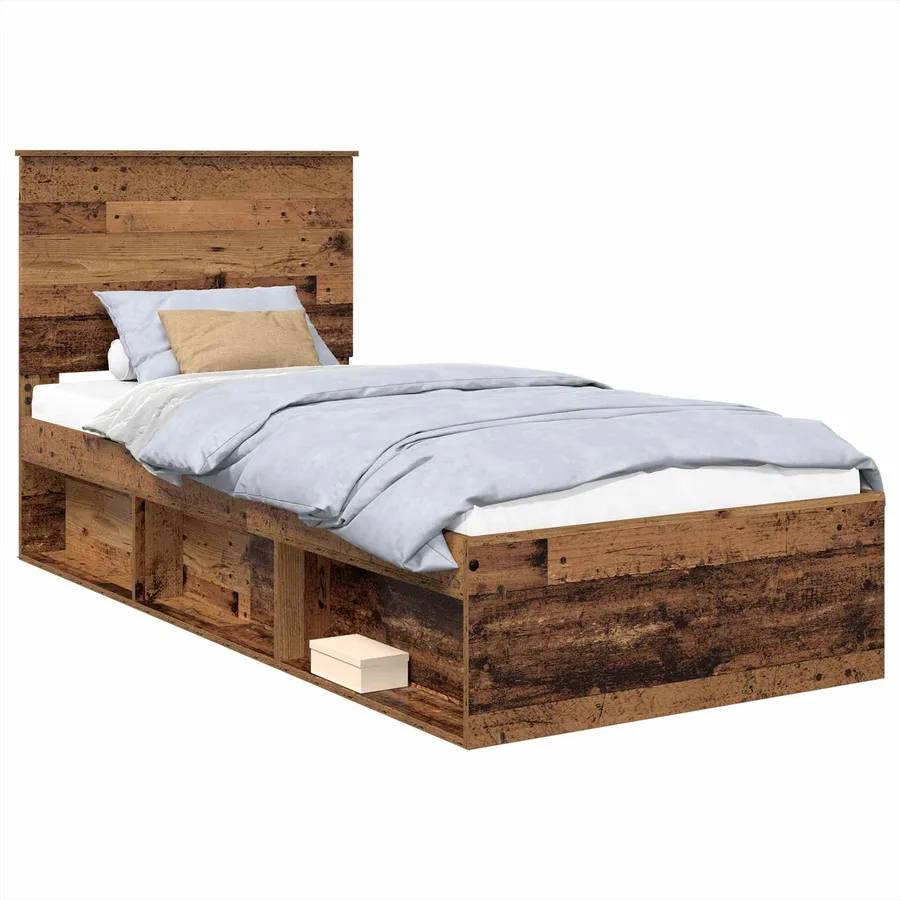 Cadre de lit Bois ancien 90 x 190 cm Bois de pin massif - 2
