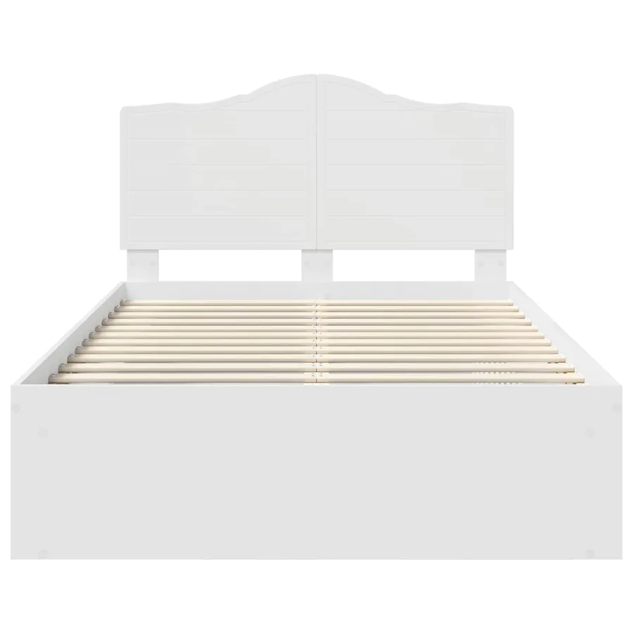 Cadre de lit avec tête de lit Blanc 120 x 190 cm Pin massif - 7