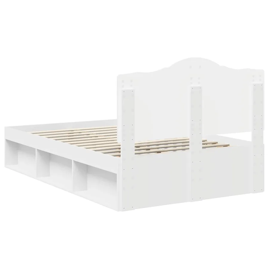 Cadre de lit avec tête de lit Blanc 120 x 190 cm Pin massif - 9