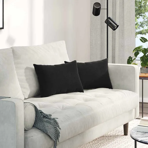 Coussins de canapé 2 pcs Noir 50 x 30 cm