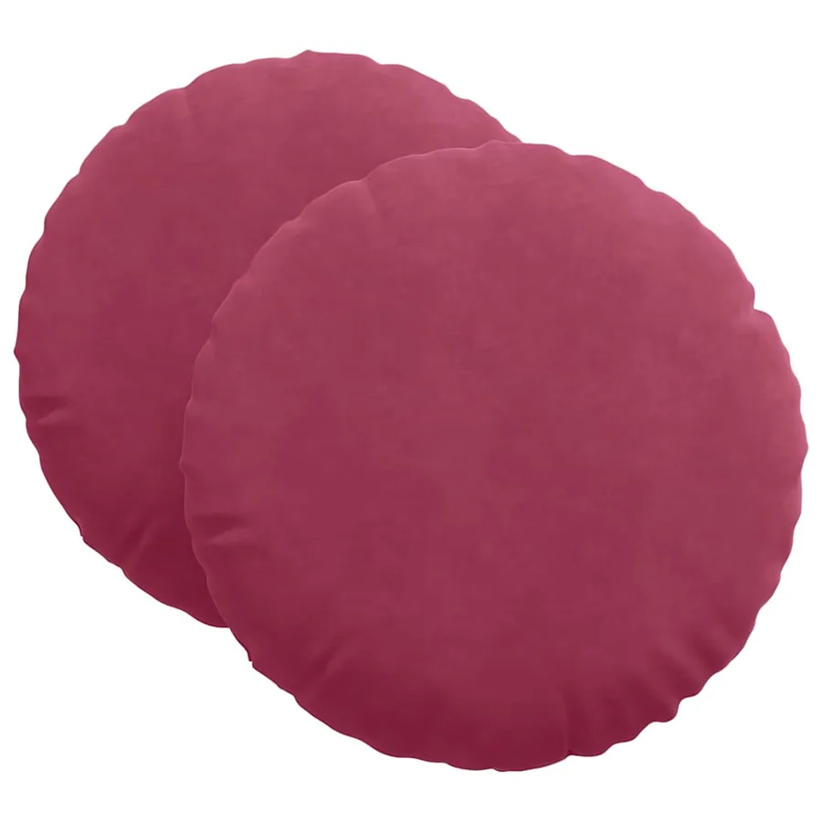 Coussins de siège 2 pcs Bordeaux Ø60 x 21 cm Velours - 2
