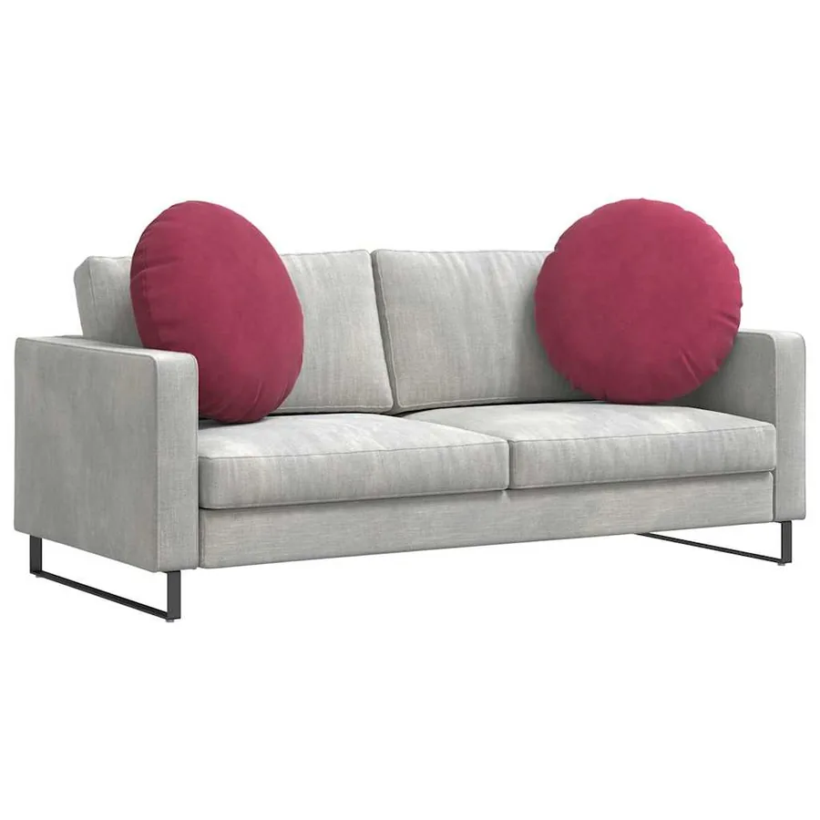 Coussins de siège 2 pcs Bordeaux Ø60 x 21 cm Velours - 3