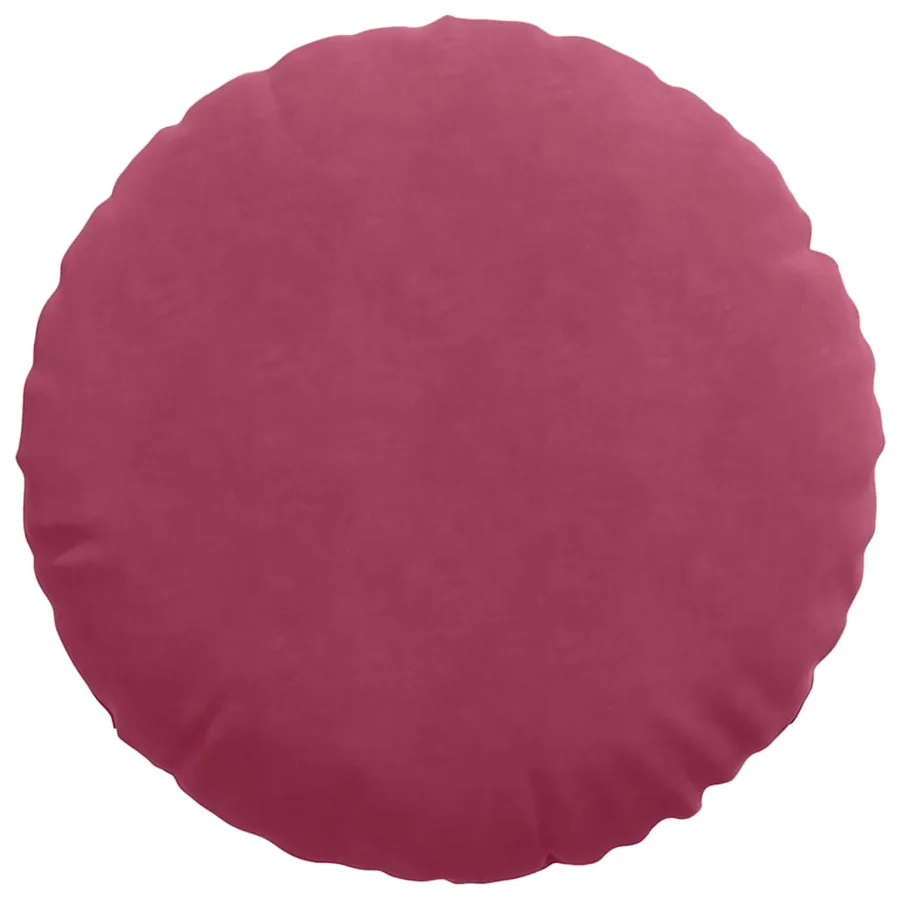Coussins de siège 2 pcs Bordeaux Ø60 x 21 cm Velours - 6