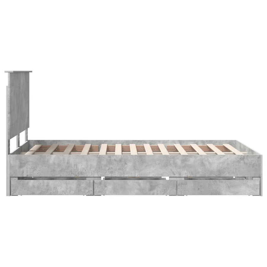 Cadre de lit Gris béton 120 x 190 cm Bois Ingénierie - 9