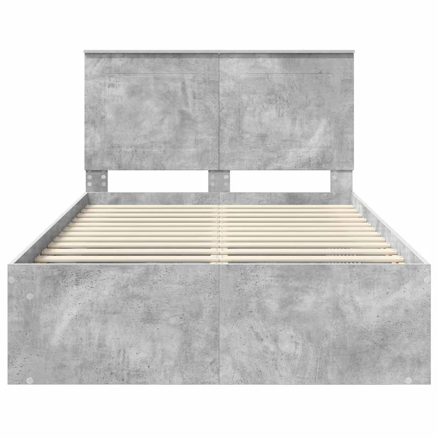 Cadre de lit Béton 120 x 190 cm Bois de pin massif - 7