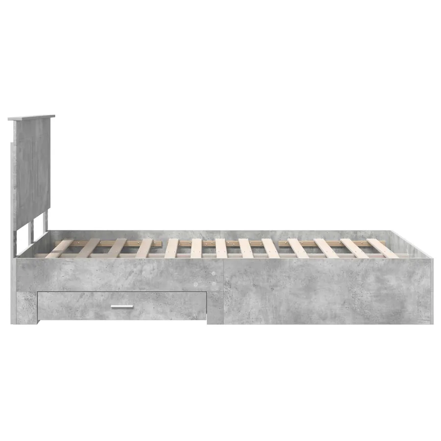 Cadre de lit Gris béton 120 x 200 cm Bois d'ingénierie - 9