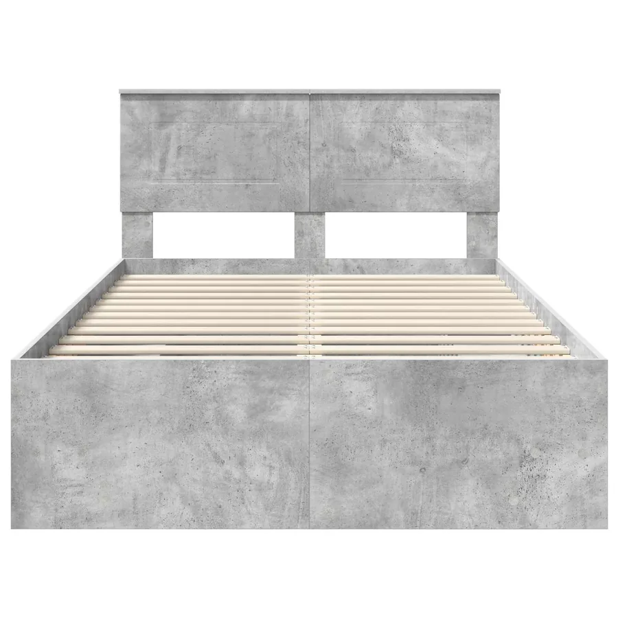 Cadre de lit Gris béton 137 x 203 cm Bois d'ingénierie - 7