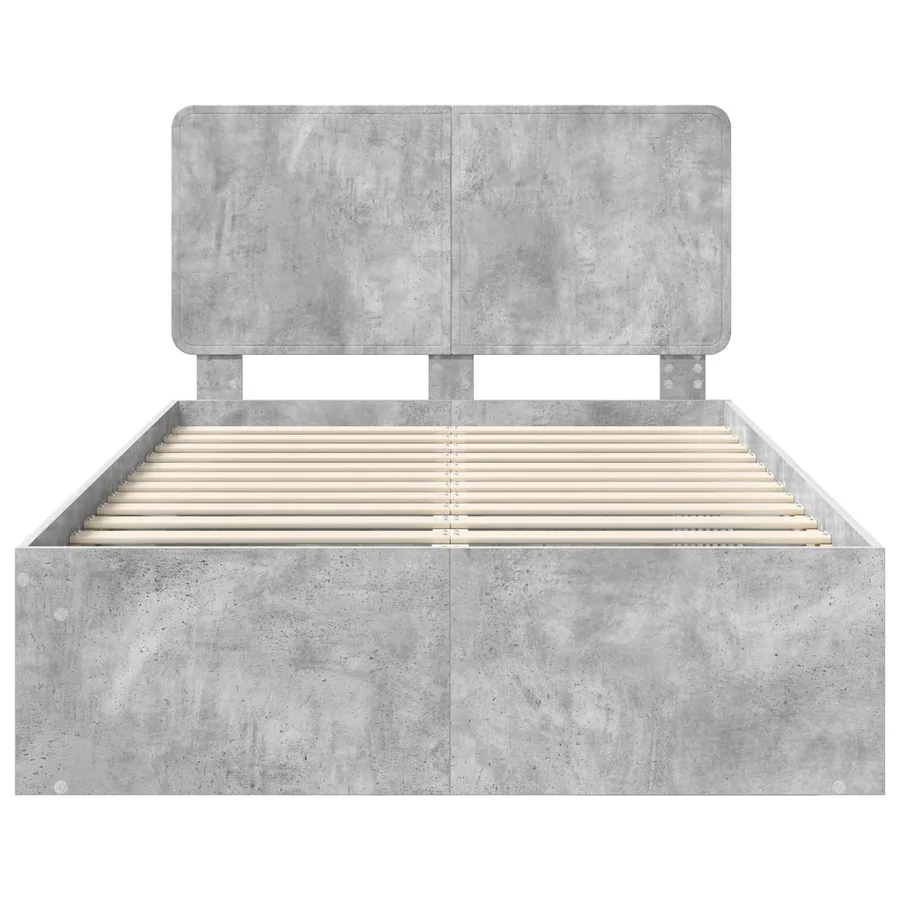 Cadre de lit Béton 120 x 190 cm Bois de pin massif - 7