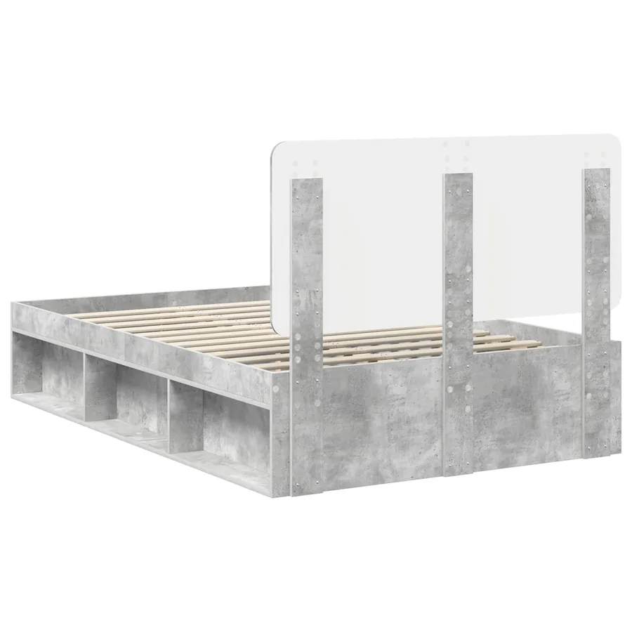 Cadre de lit Béton 120 x 190 cm Bois de pin massif - 9