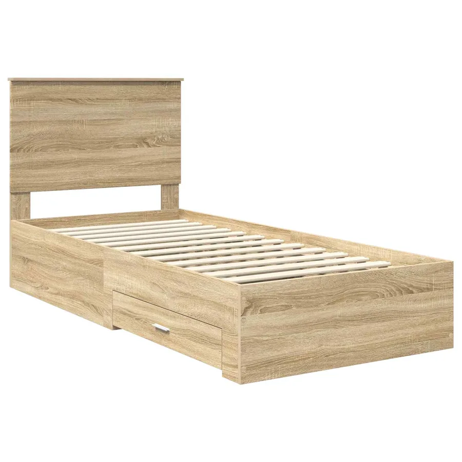 Cadre de lit Chêne Sonoma 100 x 200 cm Bois d'ingénierie - 4