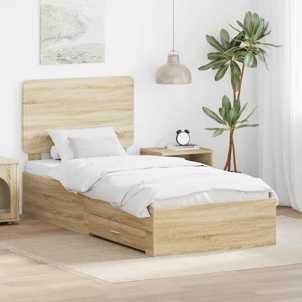 Cadre de lit Chêne Sonoma 100 x 200 cm Bois d'ingénierie