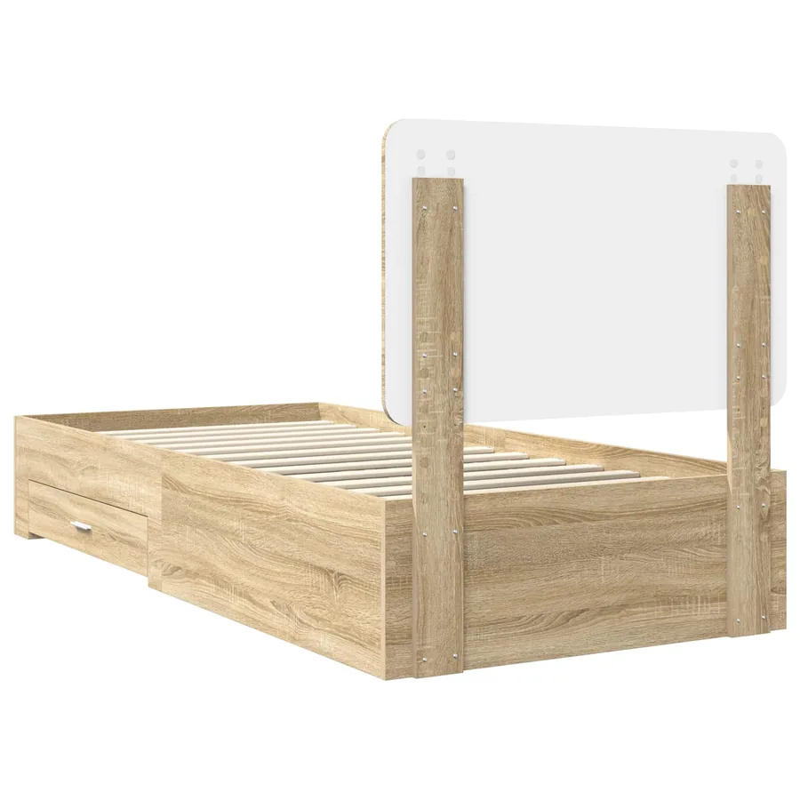 Cadre de lit Chêne Sonoma 100 x 200 cm Bois d'ingénierie - 9