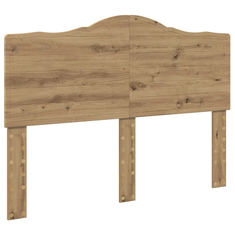 Cadre de lit Chêne artisan 140 x 190 cm Pin massif - 6