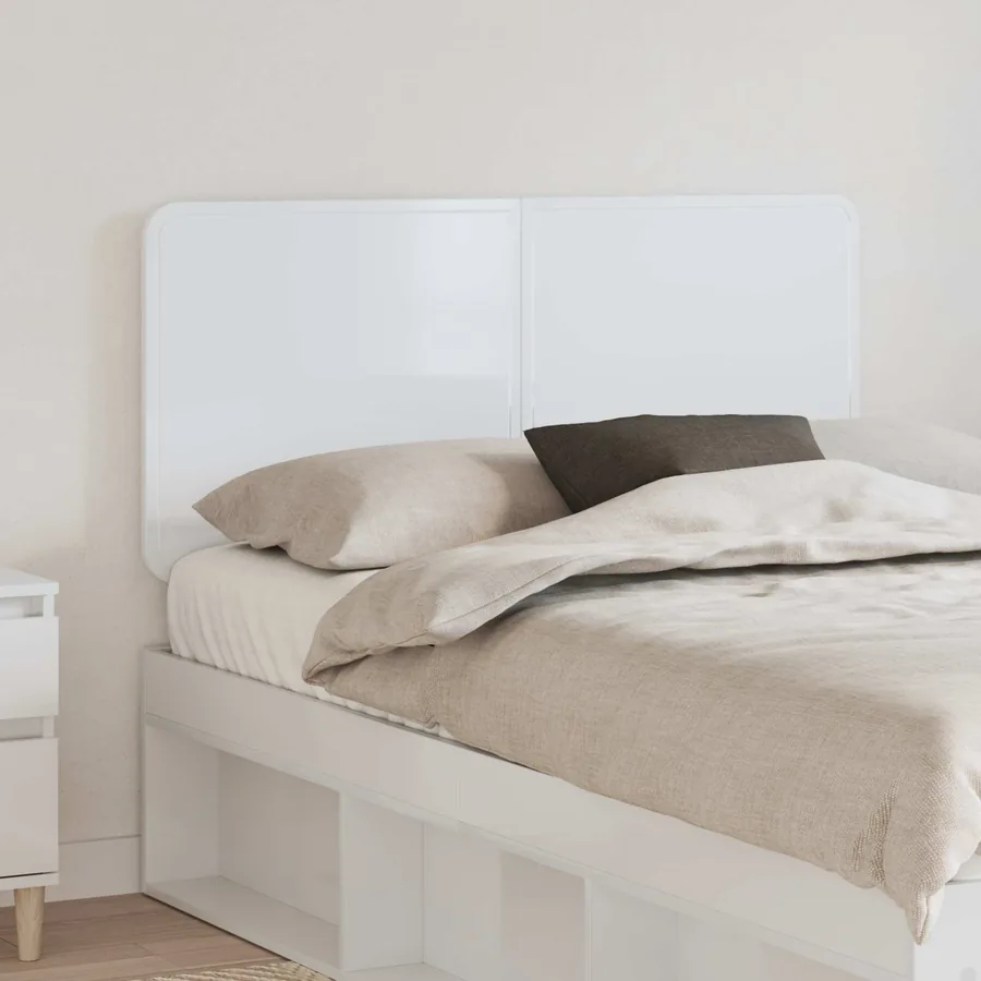 Tête de lit Blanc Brillant Bois d'ingénierie