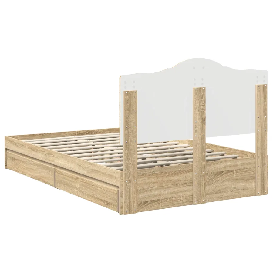 Lit de Rangement Chêne Sonoma 120 x 200 cm Bois d'ingénierie - 10