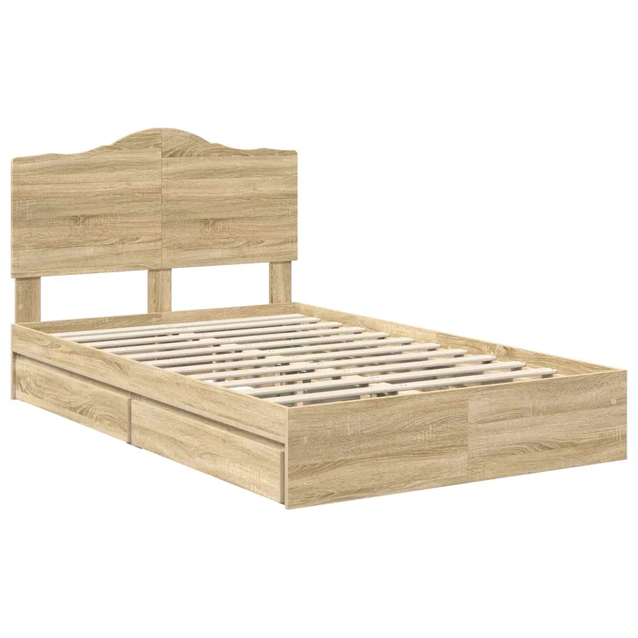 Lit de Rangement Chêne Sonoma 120 x 200 cm Bois d'ingénierie - 4