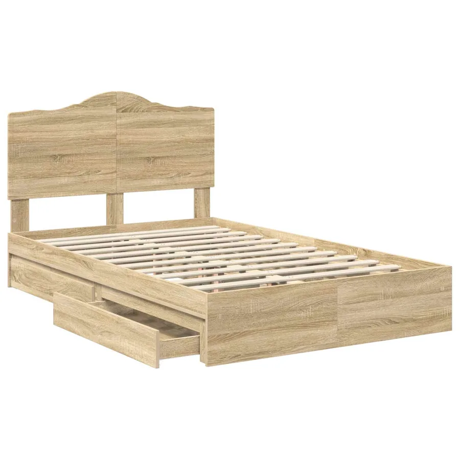 Lit de Rangement Chêne Sonoma 120 x 200 cm Bois d'ingénierie - 5