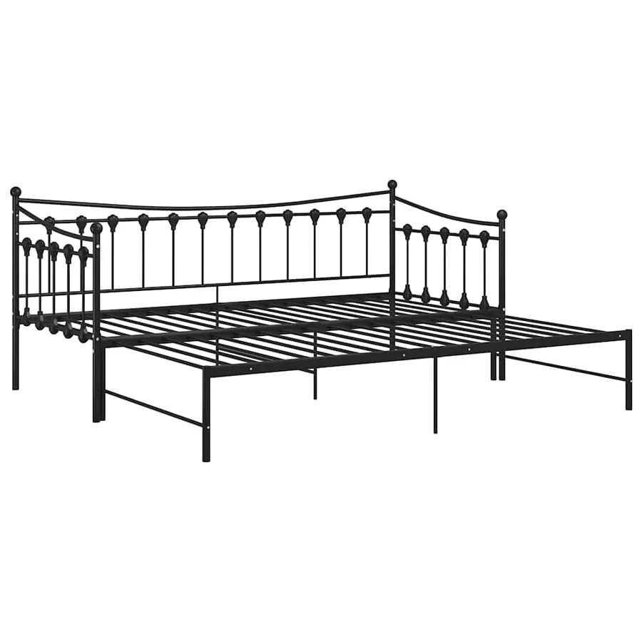 Cadre de canapé-lit extensible sans matelas Noir Métal 90x200cm - 7