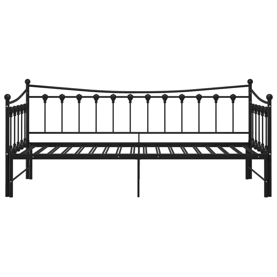 Cadre de canapé-lit extensible sans matelas Noir Métal 90x200cm - 8