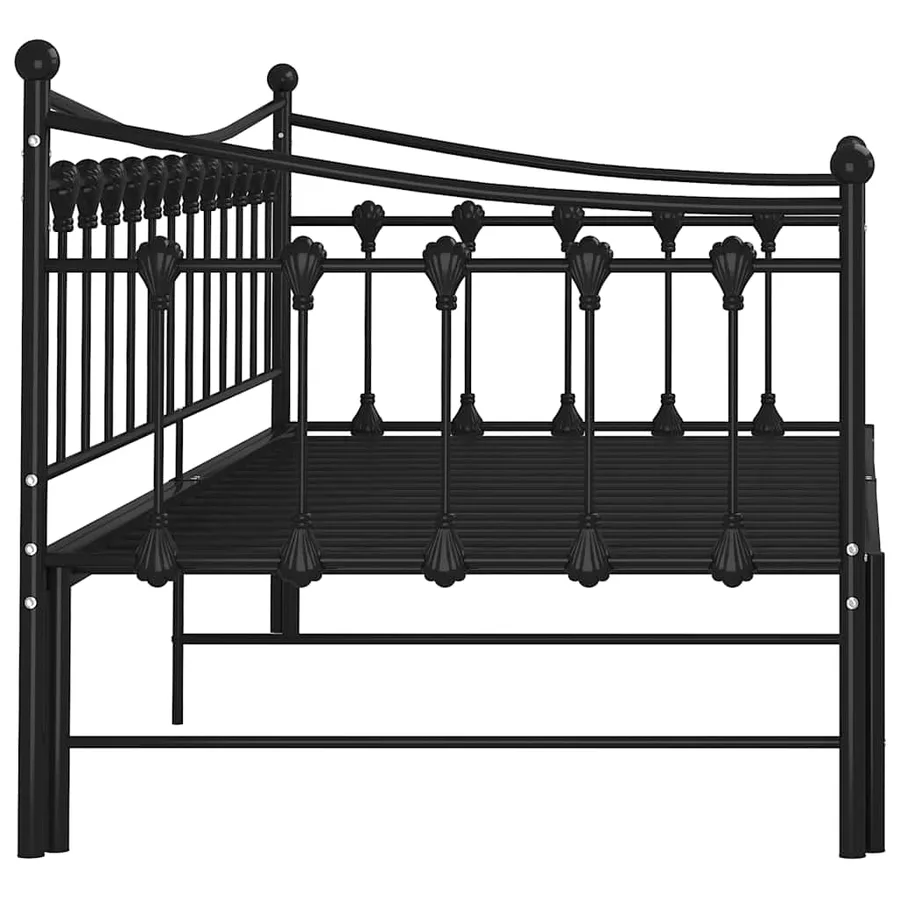 Cadre de canapé-lit extensible sans matelas Noir Métal 90x200cm - 9